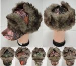 Aviator/Baseball Hat with Fur [Hardwoods Camo]